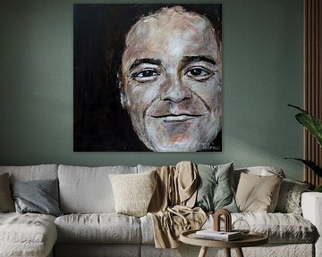 Portret van Robbie Williams. van Therese Brals