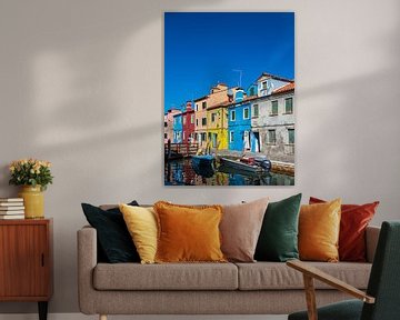 Kleurrijke gebouwen op het eiland Burano bij Venetië, Italië