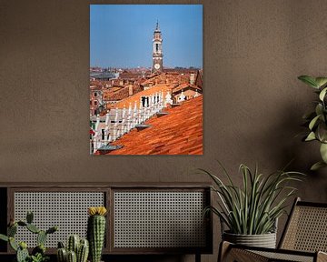 View over the roofs in Venice, Italy by Rico Ködder