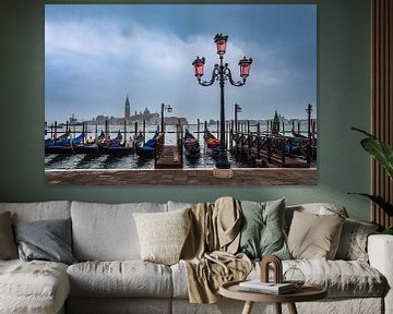 Gezicht op het eiland San Giorgio Maggiore in Venetië, Italië van Rico Ködder