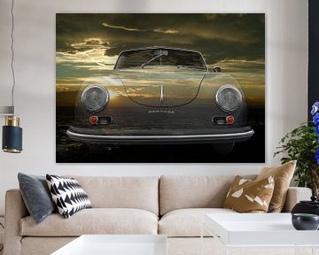 Porsche 356 A 1500 Super bij zonsondergang