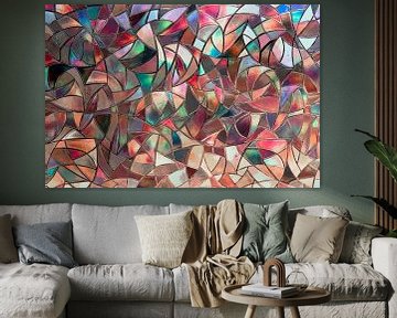 vrolijk abstract mozaïek van Hanneke Luit