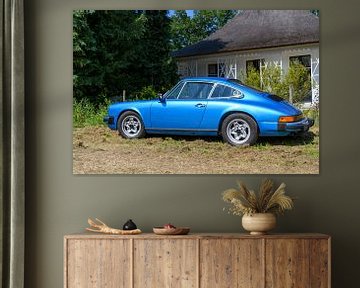 Porsche 911 S sportwagen in blauw van Sjoerd van der Wal Fotografie