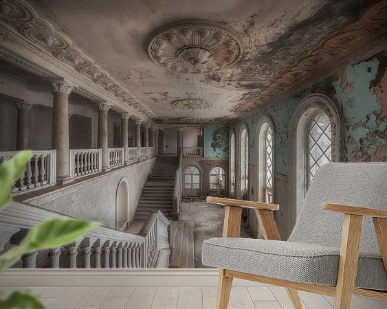 Voorbeeld van het werk in een kamer