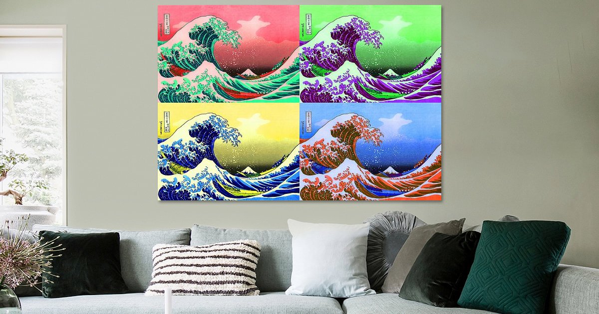 PopSockets PopGrip Mit Hokusai-Motiv „Die Große Welle Vor Kanagawa“ – Klebend, Wechselbar, Für Handys