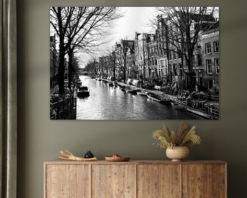 Amsterdamer Grachten schwarz-weiß von Bianca ter Riet