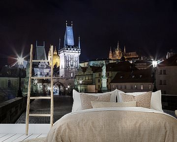 Op de Karelsbrug in Praag van Frank Herrmann