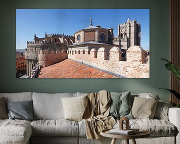 Catedral del Salvador, Kathedraal met stadsmuren, Avila, Castilla y Leon, Castilla y Leon, Spanje, E