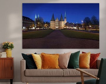 Lübeck Holstentor at the blue hour