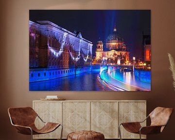 Berlin Cathedral on the Spree with a ship by Frank Herrmann