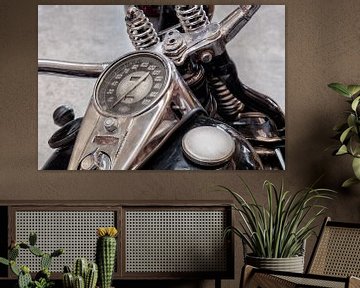 De zwarte Vintage Harley Davidson