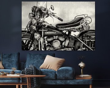 De Vintage Harley Davidson I BW van Martin Bergsma