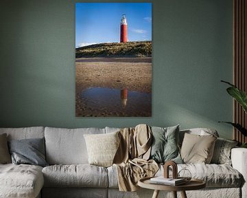 Leuchtturm von Texel mit Spiegelung von Simone Janssen