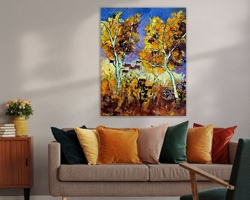 Herfst en klein dorp van pol ledent