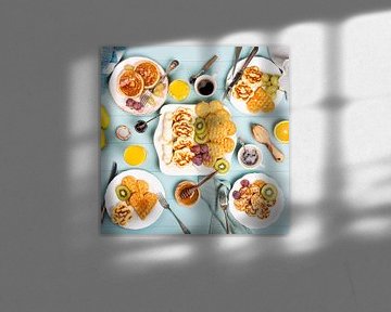 Gesundes Frühstück, Pfannkuchen und Waffeln von Iryna Melnyk