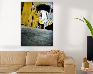 Cette ruelle à Florence, Italie | Peinture à l'aquarelle sur WatercolorWall