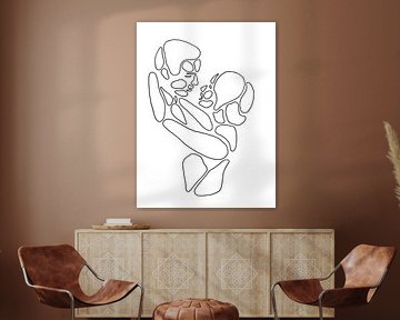 We belong together (line drawing man woman in love line art wedding Valentine's Day black and white  by Natalie Bruns