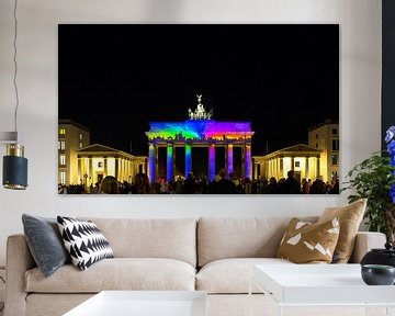 Brandenburg Gate with skyline projection by Frank Herrmann