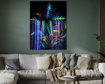 Tropische Neon-Blätter I von The Art Kroep