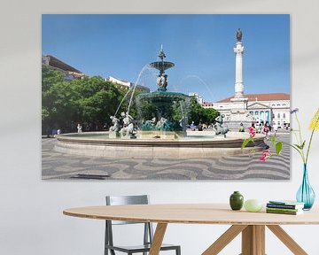 Het Praça de D. Pedro IV in Lissabon van Berthold Werner