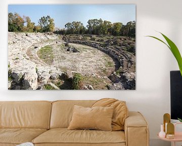 Romeins amfitheater, Syracuse Archeologisch Park, Syracuse, Sicilië, Italië, Europa