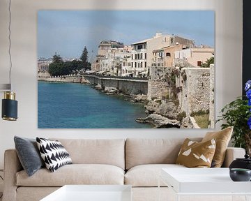 Uferpromenade , Ortygia, Ortigia, UNESCO Weltkulturerbe, Syrakus, Sizilien, Italien, Europa