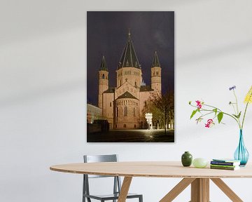 De Mainz-kathedraal 's nachts van Berthold Werner