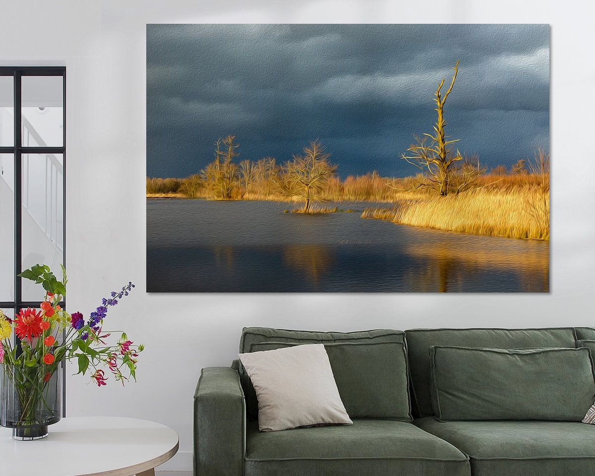 Voorbeeld van het werk in een kamer