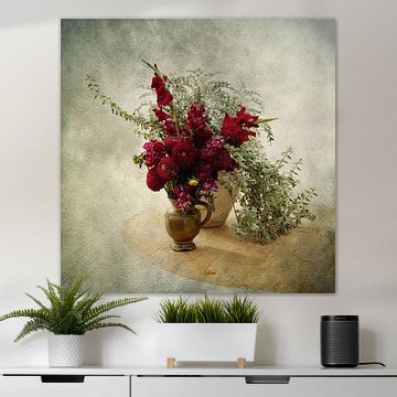 Nature morte aux fleurs rouges