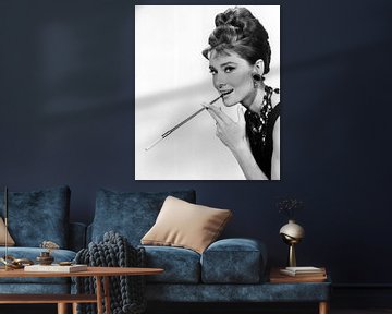 Audrey Hepburn in de film Breakfast At Tiffany's van Bridgeman Images