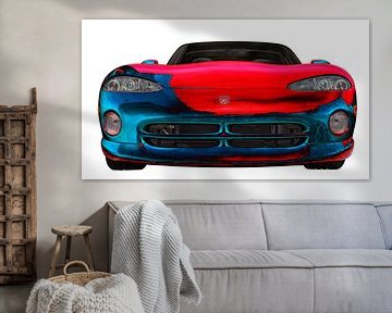 Dodge Viper RT/10 Art Car in rood-blauw van aRi F. Huber