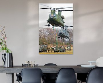 Chinook transporthelikopters aan het werk! van Jimmy van Drunen