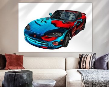 Dodge Viper RT/10 Art Car in rood-blauw van aRi F. Huber