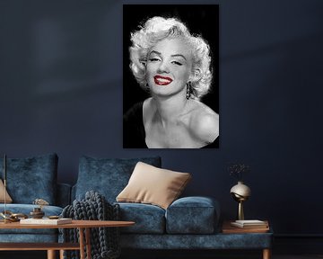 Marilyn Monroe Portrait schwarz-weiß von Gert Hilbink