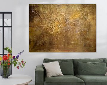 Gouden compositie, abstract van Sander Veen