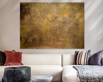 Gouden compositie, abstract van Sander Veen