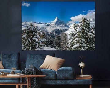 Das Matterhorn in der Schweiz an einem knackigen Wintertag