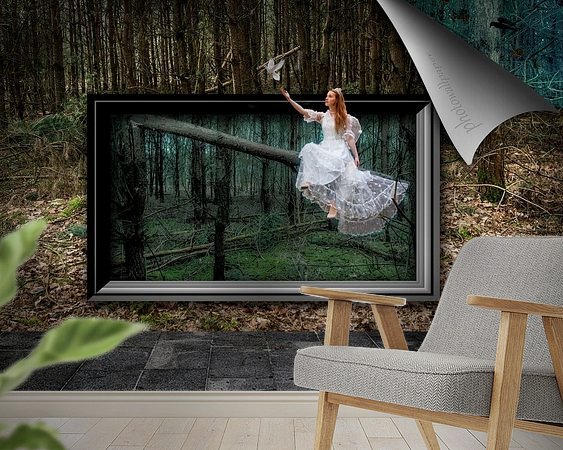 Voorbeeld van het werk in een kamer