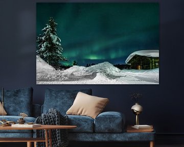 Polarlicht (Aurora Borealis) - Kiilopaa Fell Centre Lappland von Martin Boshuisen - More ART In Nature