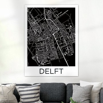 Delft | City Map BlackWhite