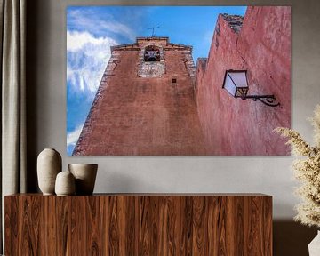 Red bell tower in Roussillon, Provence by Christian Müringer