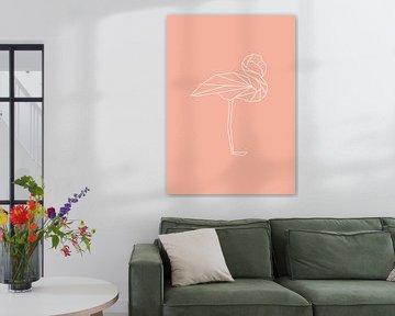 Flamingo - Grafische dieren van Dieuwertje Ontwerpt