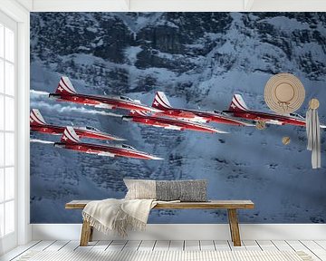 Patrouille Suisse passing in front of the Eiger massive van Martin Boschhuizen