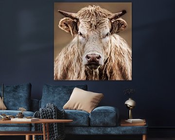 Close-up boze koe van Diana van Geel