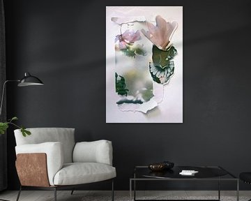 Magnolia  collage stilleven van Marianna Pobedimova