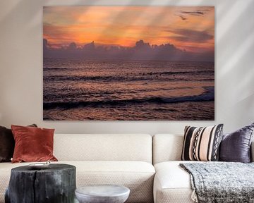 Bali surfer sunset