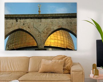 Moskee van de koepel van de rots in Jeruzalem. Het heiligdom van de moslimwereld is een moskee met e van Michael Semenov