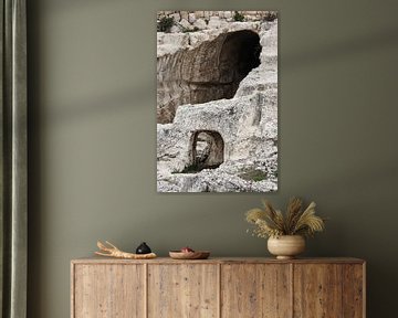 Uralte Tunnel unter dem Tempelberg. Tunnel im Fels, Stein, unterirdische Gänge im alten Jerusalem von Michael Semenov