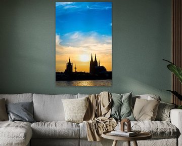 La cathédrale de Cologne au coucher du soleil sur Günter Albers