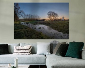 Wunderschöner Sonnenaufgang an der Windmühle De Vlinder von Moetwil en van Dijk - Fotografie